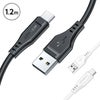 AceFast ブランド 充電ケーブル 1.2m USB TypeC TypeA | 高耐久 データ転送 高速充電 USB-C Type-C タイプC USB-A Type-A タイプA 黒 白 Galaxy Android Nintendo Switch スマートフォン スマホ iPhone16 Pro