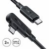 AceFast ブランド L字型 充電ケーブル 2m TypeC 急速充電 100W | USB Type-C タイプC 高速充電 強化コネクタ PD対応 黒 Black Macbook Pro スマホ Android Nintendo Switch スイッチ ケーブル エースファスト